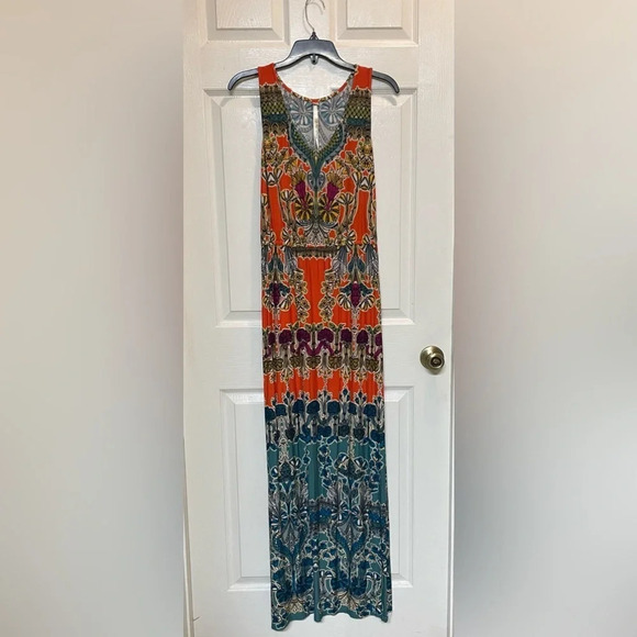 Uncle Frank Sleevless Print Maxi Dress Size Medium Boho Floral - Picture 1 of 8